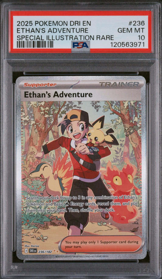 2025 POKEMON DRI EN-DESTINED RIVALS #236 ETHAN'S ADVENTURE SPECIAL ILLUSTRATION RARE