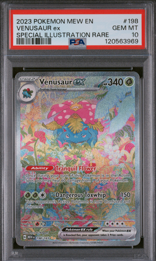 2023 POKEMON MEW EN-151 #198 VENUSAUR ex SPECIAL ILLUSTRATION RARE - PSA 10 -